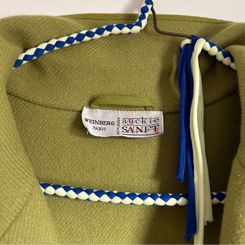 Vintage Designer Wool Green Weinberg paris Auckie Sanft Oversized Blazer jacket - Picture 6 of 8